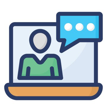 Düz tasarımda çevrimiçi iletişim vektörü.