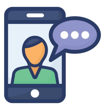 Düz tasarımda mobil iletişim vektörü.