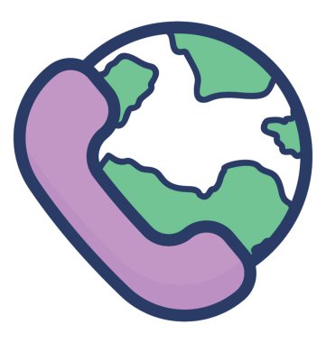 Bir küre, küresel iletişim simgesi ile alıcı.