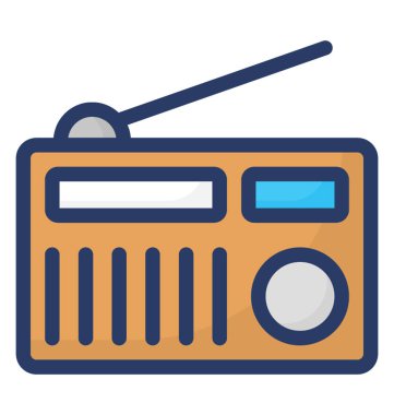 Düz tasarımda radyo simgesi.