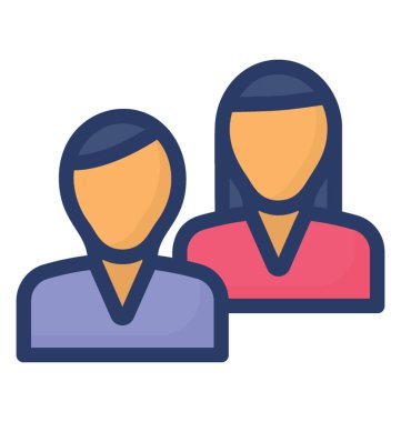 Arkadaşlar simgesinin düz tasarımı.