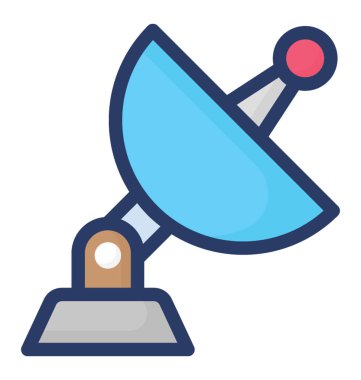 Parabolik çanak simgesinin düz vektör tasarımı