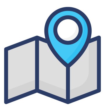 Konum haritası simgesinin düz vektör tasarımı.