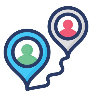 Düz tasarımda simge bulma konumu.