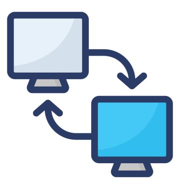 Veri aktarım simgesi düz tasarım.