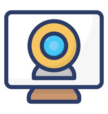 Web kamerası simgesinin düz vektör tasarımı.