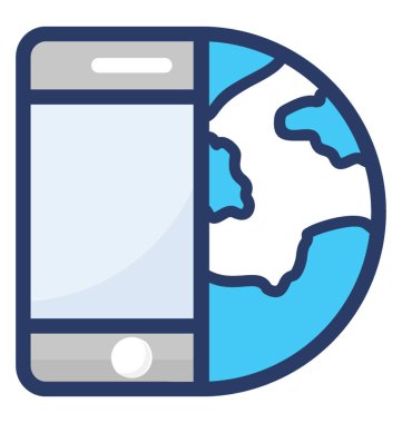 Bir küre, küresel iletişim simgesi ile alıcı.