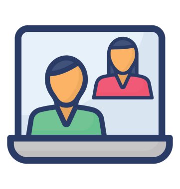 Düz tasarımda çevrimiçi iletişim vektörü.