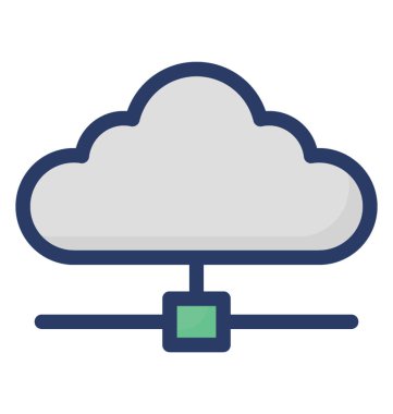 Bulut ağının düz vektör tasarımı