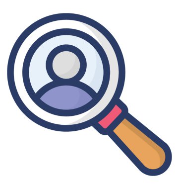 Düz tasarımda çalışan arama simgesi.