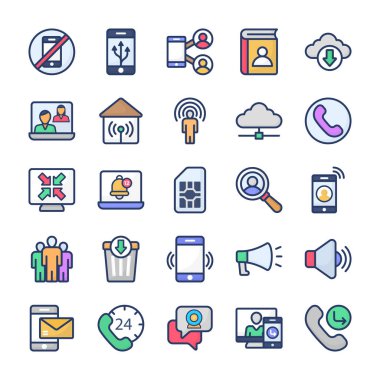 İletişim Vektör Simgeleri Koleksiyonu 