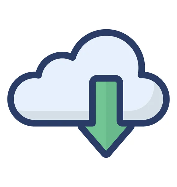 Flache Ikone Des Cloud Downloads — Stockvektor