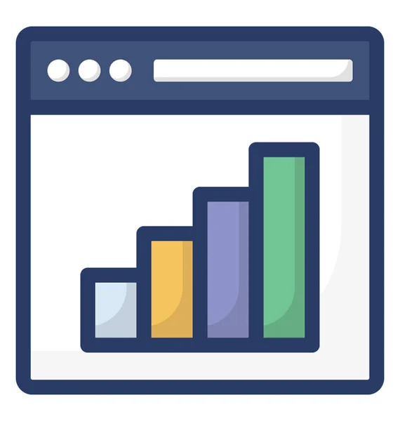 Online Analytics Plat Ontwerp Pictogram — Stockvector