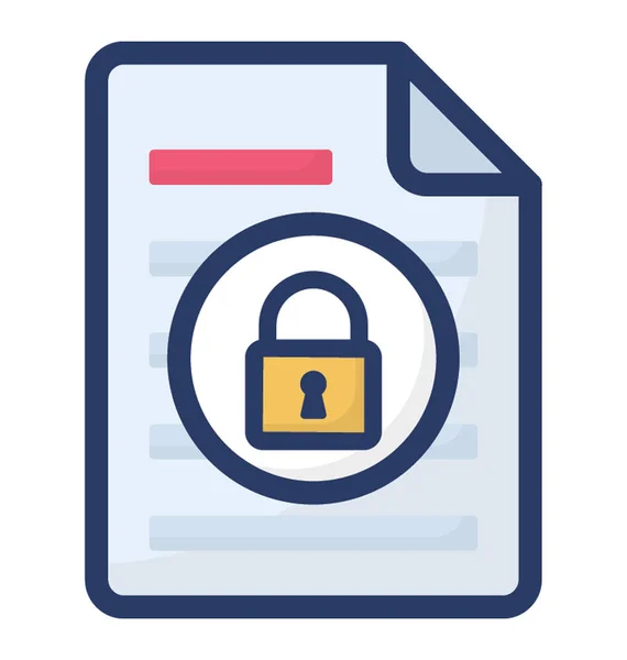 File Security Flat Design Icon — Stock Vector