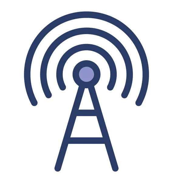 Icône Antenne Wifi Dans Design Plat — Image vectorielle