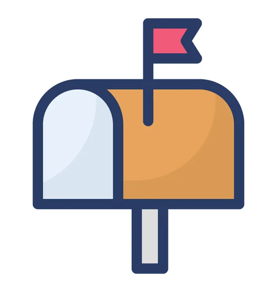 Значок Почтового Ящика Линейном Дизайне — стоковый вектор