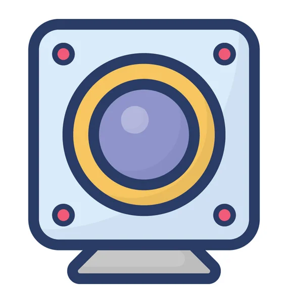 Diseño Vector Plano Icono Webcam — Vector de stock
