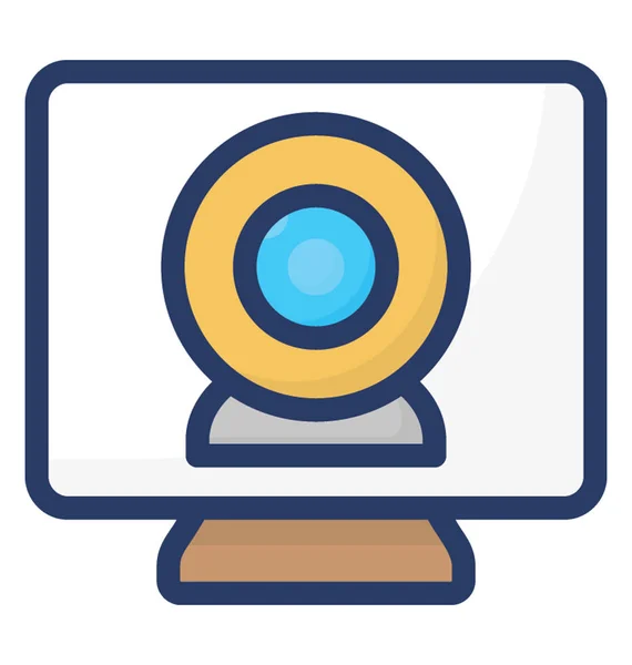 Projeto Vetorial Plano Ícone Webcam —  Vetores de Stock