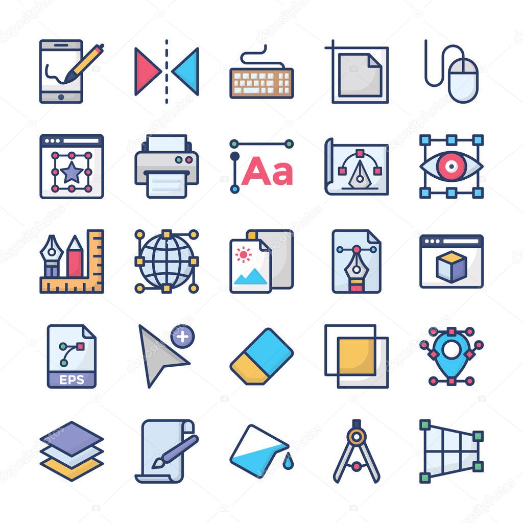 Graphics Designing Icons Collection 