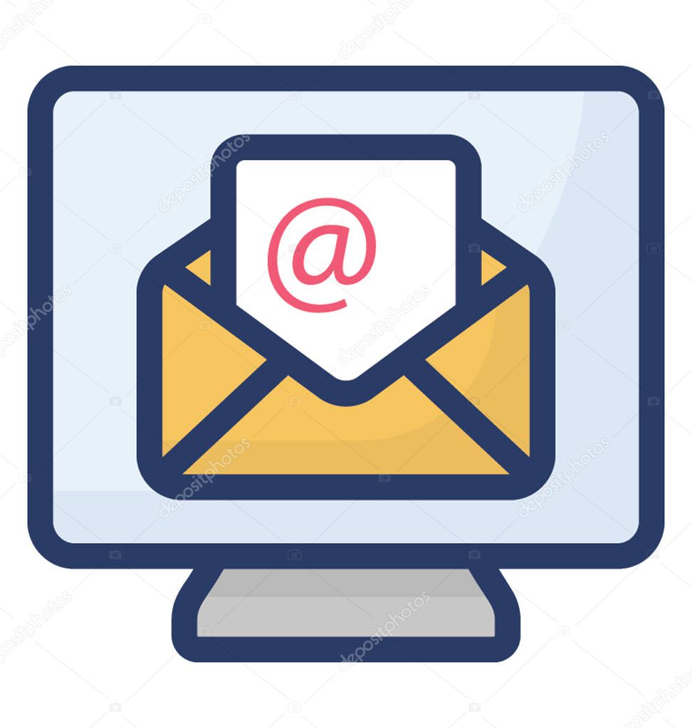 Flat design of email, electronic mail