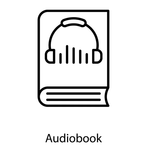 Vettore icona linea audiolibro — Vettoriale Stock
