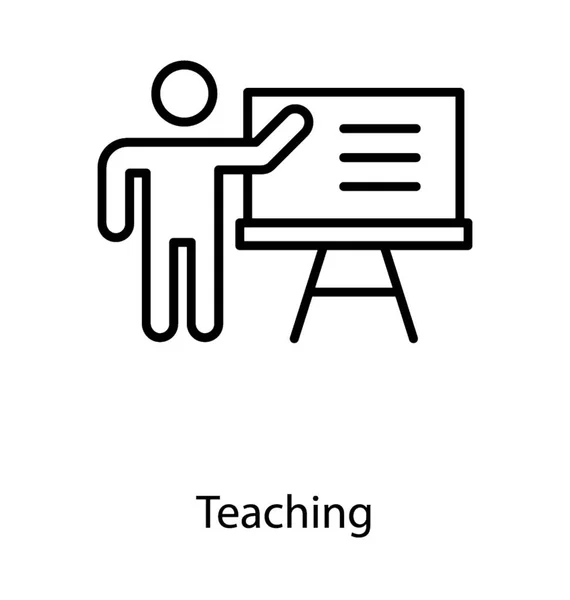 Class lecture concept, teaching line icon — Stock Vector