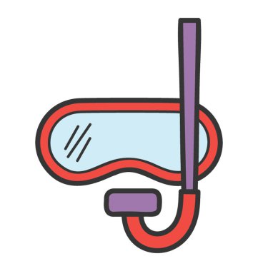 Doodle tasarımında şnorkel maskesi simgesi.