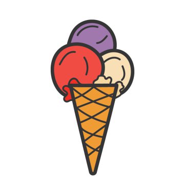 Dondurma koni simgesinin Doodle tasarımı.