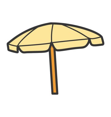 Doodle tasarımında güneşlik simgesi.