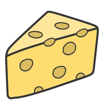 Bir peynir simgesinin Doodle simgesi tasarımı.