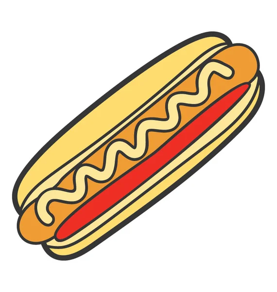 Diseño de Doodle del icono del perro caliente . — Vector de stock