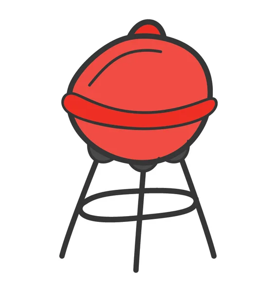 Bar b q grill ícone no projeto doodle . — Vetor de Stock