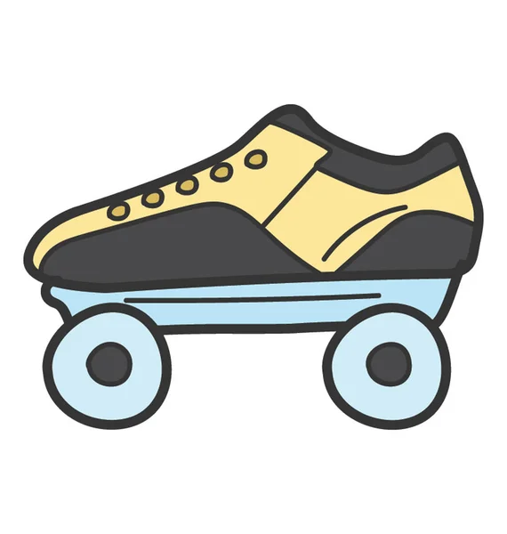 Skates Schuhe Ikone im Doodle-Design. — Stockvektor