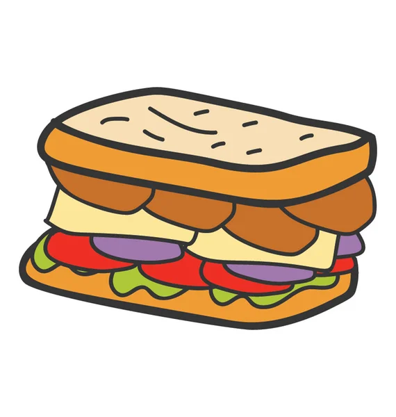 Doodle icône vectorielle de sandwich . — Image vectorielle