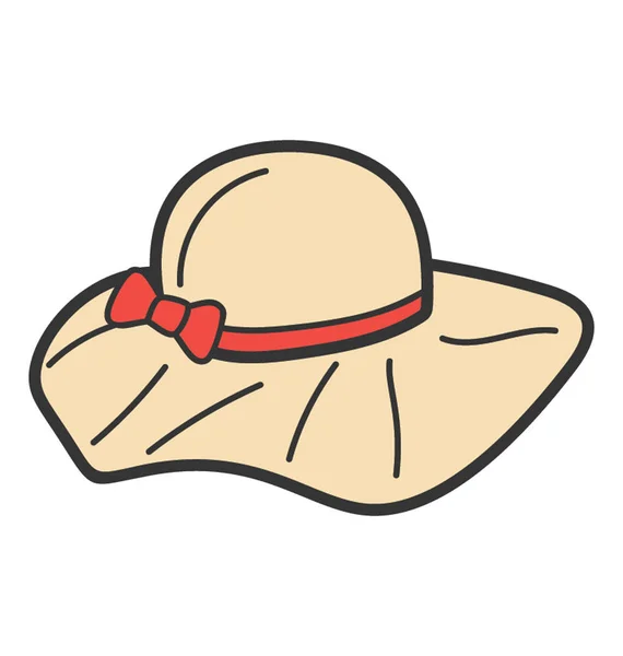 Icono del sombrero en el diseño del vector doodle . — Vector de stock