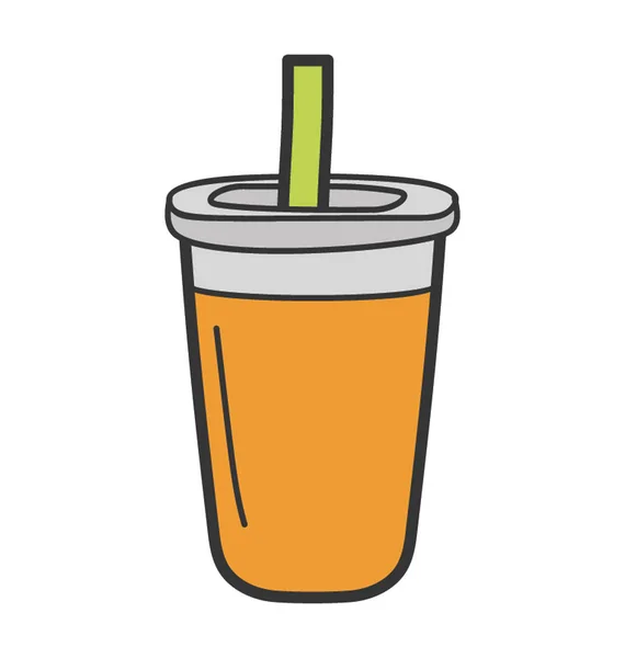 Diseño de Doodle de refrescante icono de la bebida . — Vector de stock