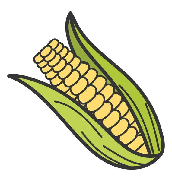 Doodle vektörmısır koçan simgesi