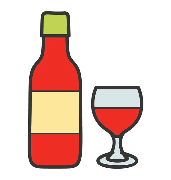 Doodle design of wine icon. — Stock Vector