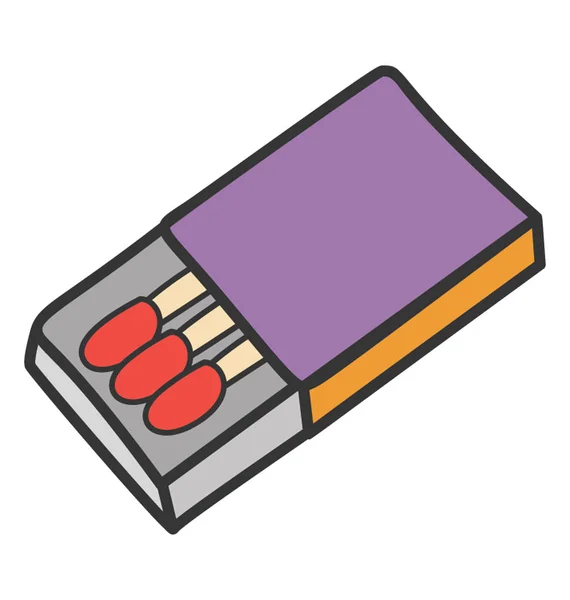 Matchstick icon in doodle ontwerp. — Stockvector