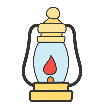 Doodle tasarımında fener simgesi.