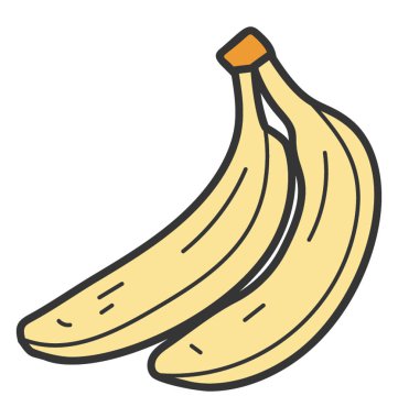 Doodle vektörde muz simgesi