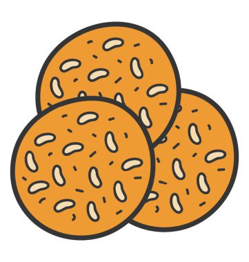 Çerez simgesinin doodle tasarımı.