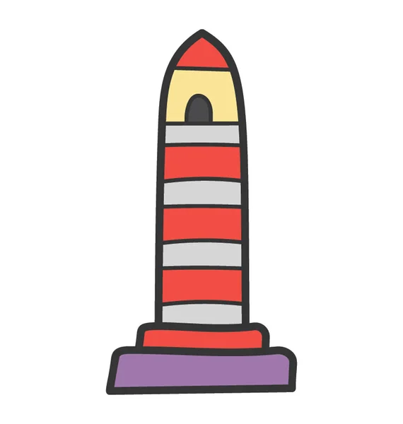 Doodle design of lighthouse icon. — Stock Vector