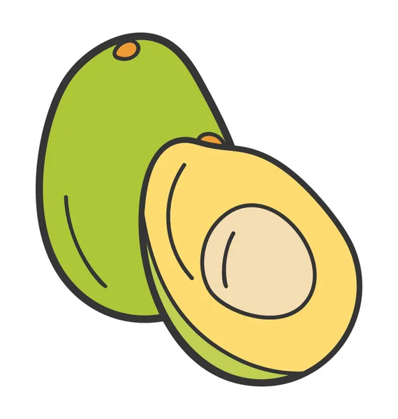 Doodle vettore dell'icona di avocado — Vettoriale Stock