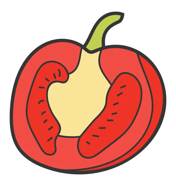 red capsicum vector logo icon Red bell pepper illustration flat