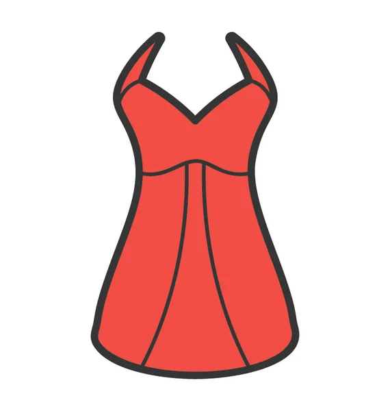 Doodle conception de fille robe icône . — Image vectorielle