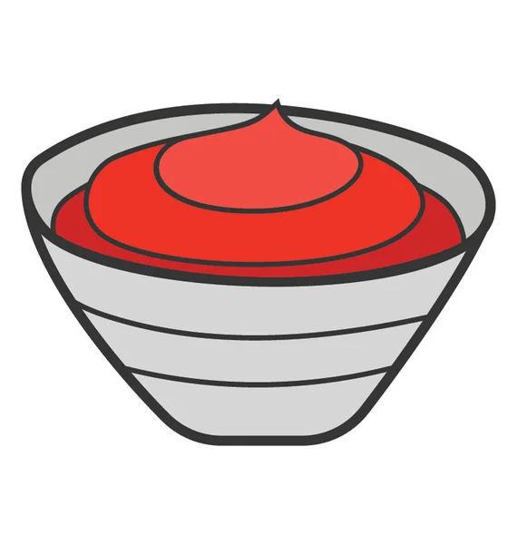 涂鸦设计的番茄酱碗图标. — 图库矢量图片