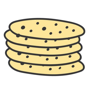 Tortilla simgesinin elle çizilmiş vektörü