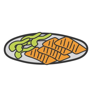 El çizimli vektörde atıştırmalıklar simgesi