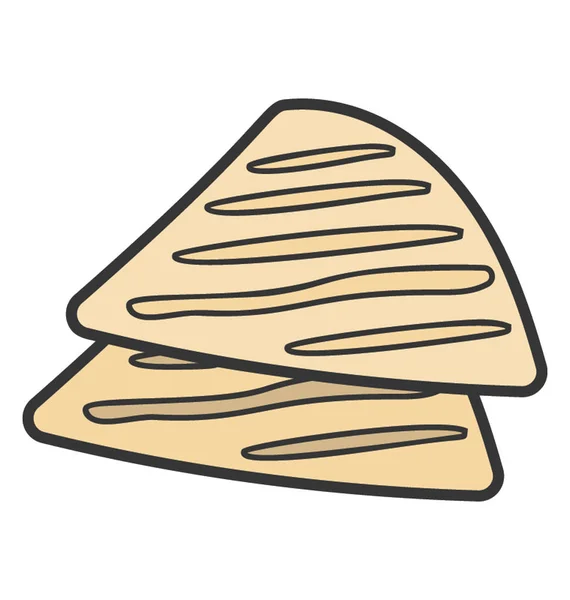 Vetor desenhado à mão do ícone nachos — Vetor de Stock